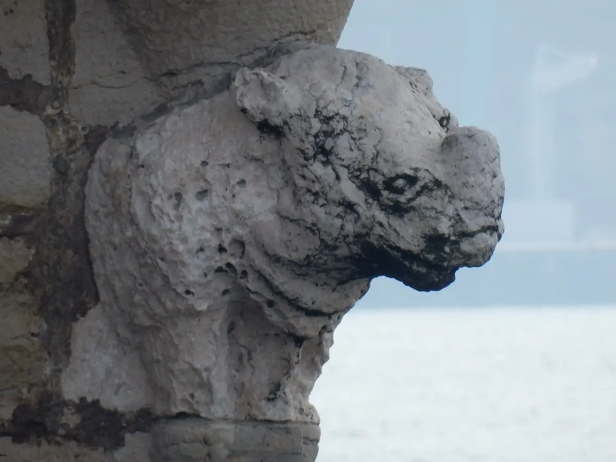 The rhinoceros head carved on Belem Tower