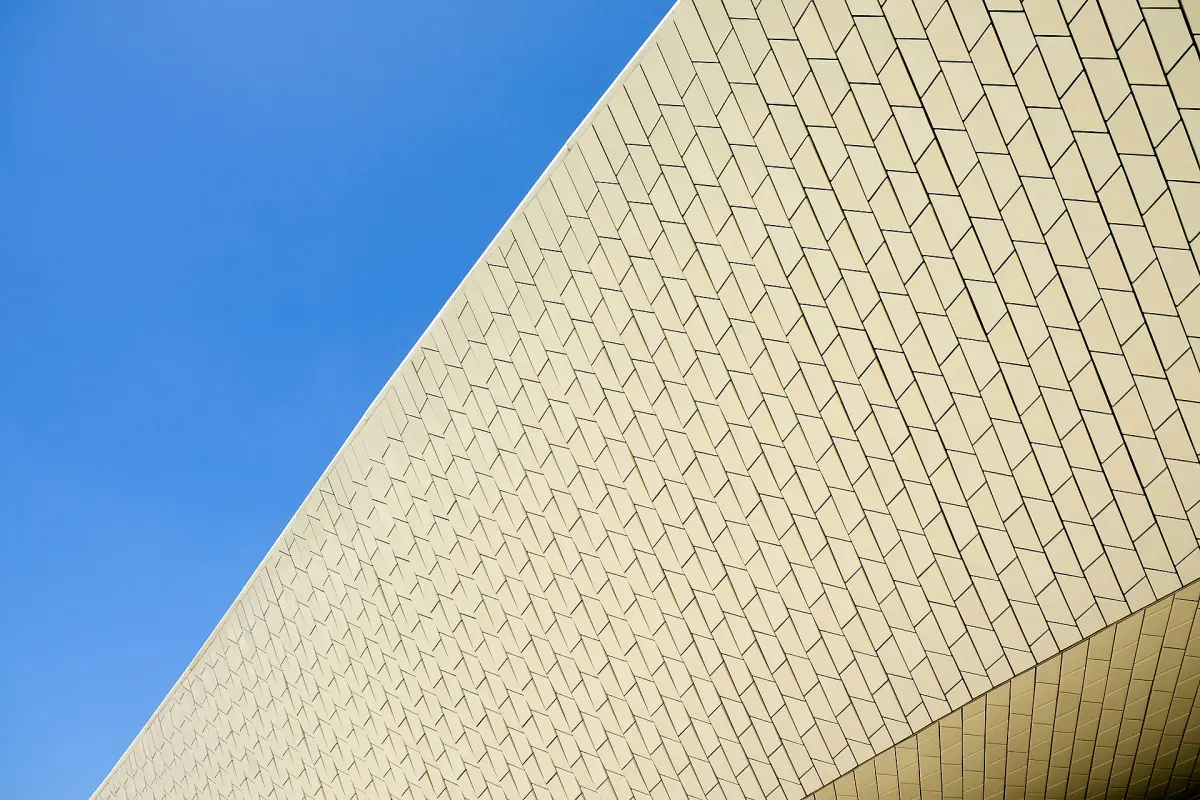 The tiled facade of MAAT